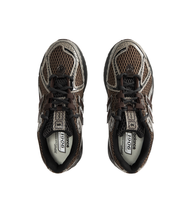Image 5 of 5 - BROWN - NEW BALANCE 1906R Sneaker featuring mesh upper, snakeskin print overlays, N-ergy technology, ABZORB cushioned midsole and rubber outsole.