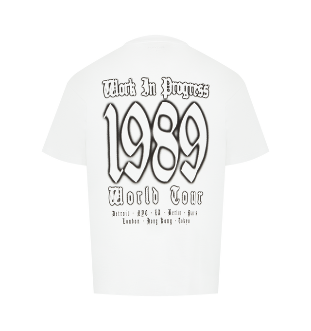 Image 2 of 2 - WHITE - CARHARTT WIP World Tour T-Shirt featuring a loose fit, midweight cotton jersey, graphic print on chest and back, short sleeves and crew neck. 100% cotton.