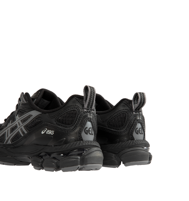 Image 3 of 5 - BLACK - Asics Men's Gel-Nyc combines breathable mesh underlays with suede overlays, while rearfoot and forefoot GEL cushioning help absorb impact throughout the day. Upper: Mesh and Synthetic overlays. Rearfoot and Forefoot GEL Cushioning. GEL-CUMULUS 16 Tooling. Flexible and Responsive Construction. Rubber Outsole.