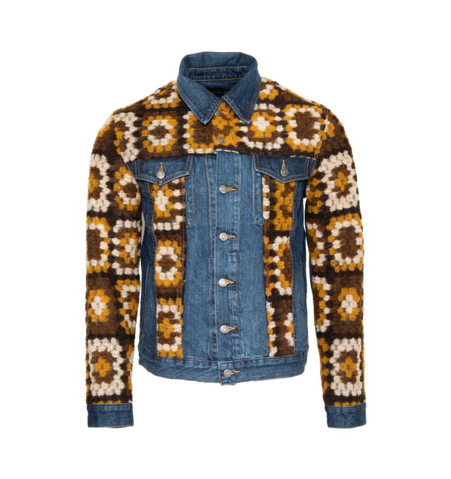 JOHNNY WOOL CROCHET DENIM TRUCKER JACKET (MENS)