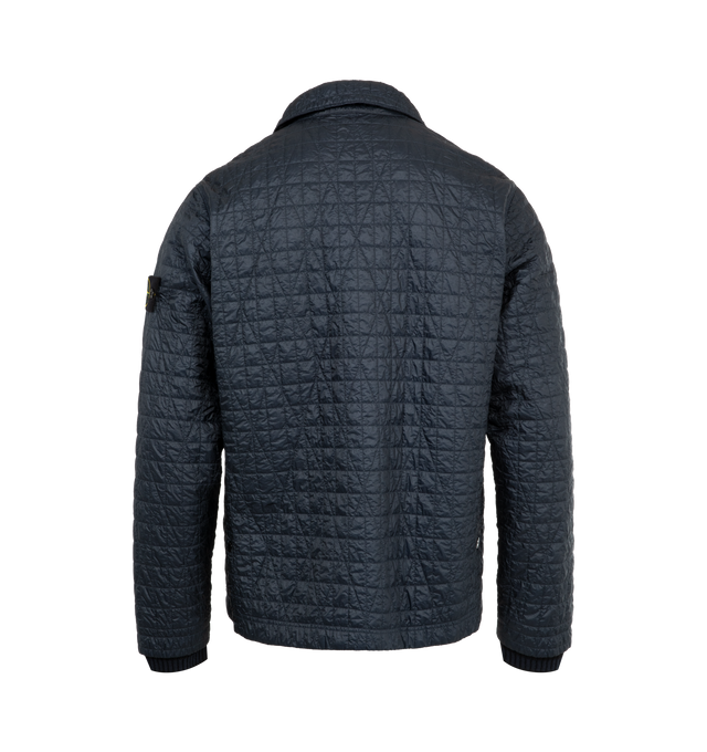 Image 2 of 3 - BLUE - STONE ISLAND Jacket featuring snap button closure, collar, ribbed cuffs, side pockets and patch logo on sleeve.