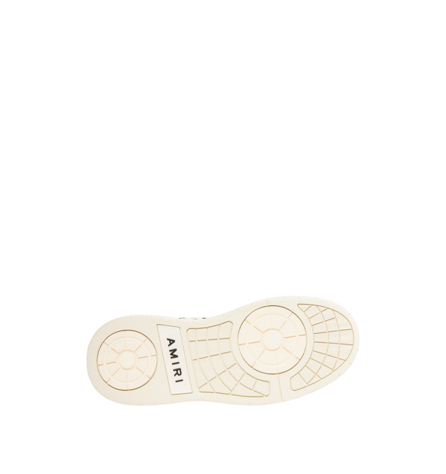 Image 4 of 5 - NAVY - AMIRI Classic Low Sneakers featuring low-to, perforated detailing throughout, logo bonded at padded tongue, padded collar, logo appliqu at sides, logo bonded at heel counter, mesh lining and treaded rubber sole. Upper: leather. Sole: rubber.