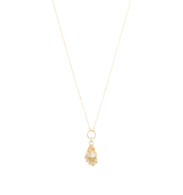 Image 1 of 2 - GOLD - FOUNDRAE Encrusted Butterfly Wings Miniature Medallion Necklace featuring 18-karat gold. Measures 16", adjustable up to 14". Thread chain necklace made of fine belcher chain at 18 links per inch. Finished with a lobster clasp. Small Encrusted Butterfly Wings are 18.5mm tall. Small Encrusted Butterfly Wings total diamond weight: 0.439 ct. Hirshleifers offers a range of initial pieces from this collection in-store. For personal consultation and detailed information about jewelry, pleas