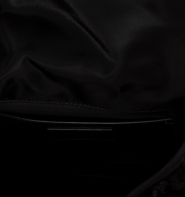 Image 3 of 3 - BLACK - SAINT LAURENT Niki Small Messenger featuring matte black hardware, snap button closure, two main compartments, one inner pocket and ECONYL regenerated nylon. 8.3 X 5.9 X 2.4 inches. 90% polyamide, 10% brass. 