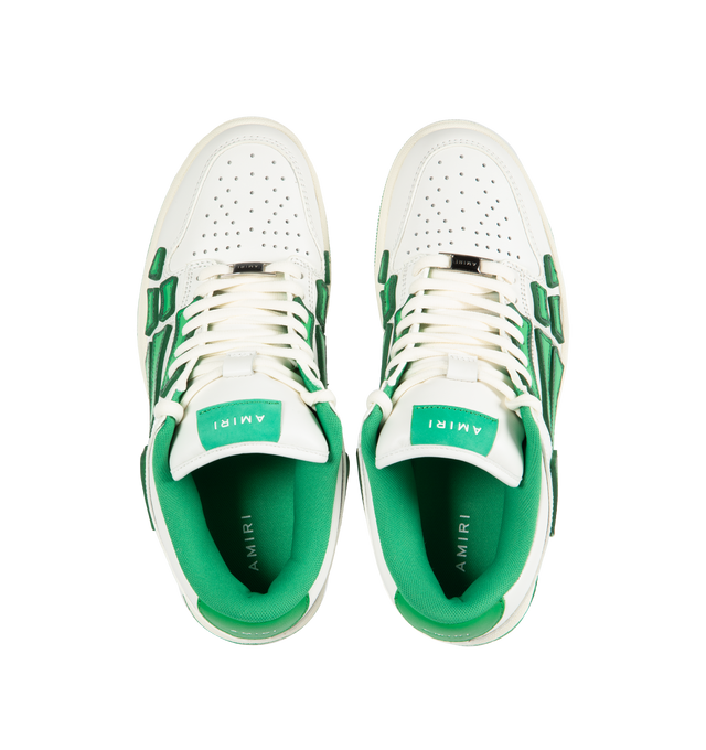 Image 4 of 5 - GREEN - AMIRI Chunky Skeltop Low featuring skeleton-patch detailing, perforated toebox, logo patch at the tongue, contrasting branded heel counter, logo at the sole and round toe. 
