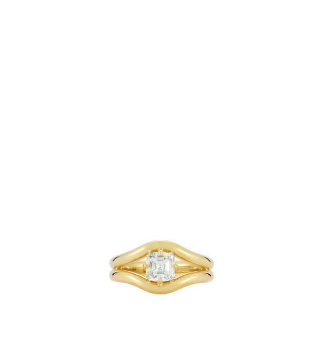Image 2 of 2 - GOLD - JEMMA WYNNE FORME Diamond Pinky Contour Ring featuring 18k gold and Asscher Cut Diamond- 0.75cts. Hirshleifers offers a range of initial pieces from this collection in-store. For personal consultation and detailed information about jewelry, please contact our dedicated stylist team at personalshopping@hirshleifers.com. This item may be restricted for online purchase to international clients. For assistance purchasing this item please contact our dedicated stylist team at personalshoppi