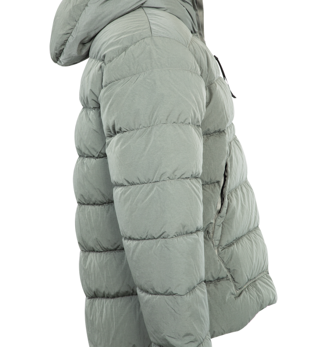 Image 3 of 4 - GREEN - C.P. COMPANY Medium Jacket in Chrome R featuring zip frontal closure, side zip pockets, regular fit and hood with goggles.