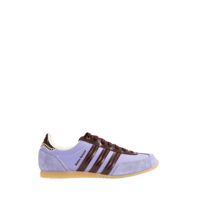 Image 1 of 5 - PURPLE - ADIDAS X WALES BONNER Japan Sneaker featuring flat heel, round T-toe, lace-up vamp, crochet-woven tongue with label, padded collar, backstay with Trefoil logo, three Stripes on the sides and rubber outsole.