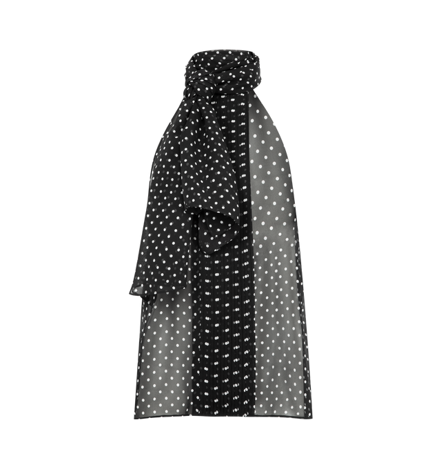 Image 1 of 2 - BLACK - TOM FORD featuring halterneck lavallire top with a hand-pleated pliss panel and long scarf neckline. 100% silk. Made in Italy.