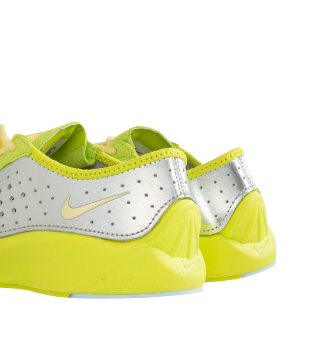 Image 3 of 5 - YELLOW - NIKE Air Superfly Sneaker featuring perforated leather upper with suede accents, raw-edge construction around the collar, Nike Air technology in the heel absorbs impact for cushioning and rubber outsole.
