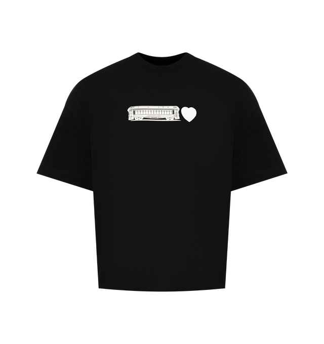Image 1 of 2 - BLACK - CARHARTT WIP Deconstructed Label T-Shirt featuring a boxy loose fit from a midweight cotton jersey, graphic prints on the chest, short sleeves and crew neck. 100% organic cotton.