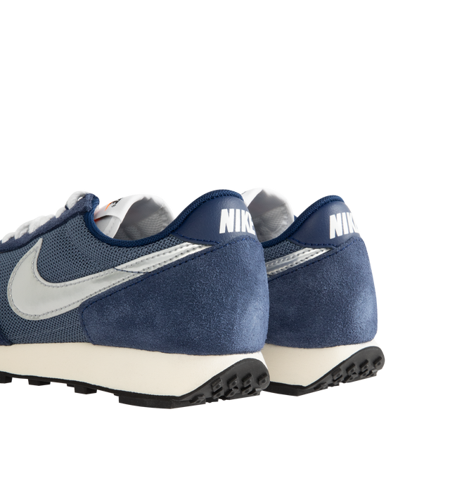 Image 3 of 5 - NAVY - Nike Men's Daybreak running shoe, inspired by the '70s running boom era, combining breathable mesh and shaggy suede with a vintage Waffle outsole. Calf Suede and fabric with rubber sole.