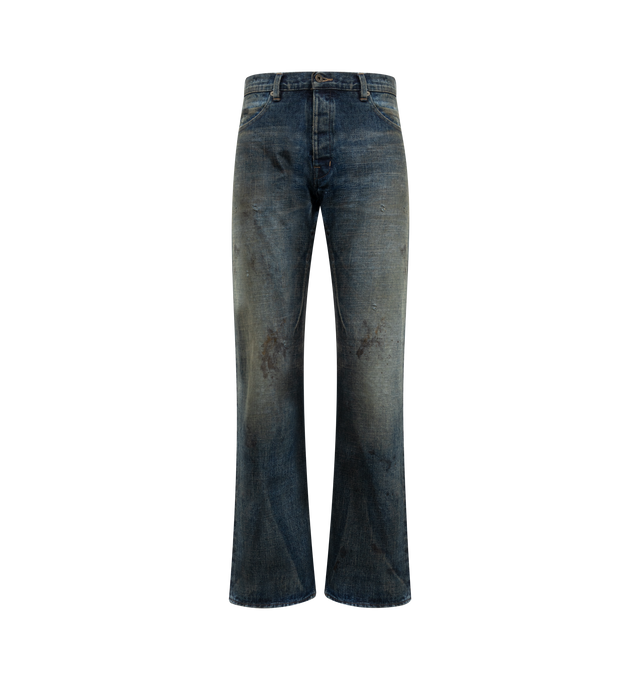 Image 1 of 3 - GREY - DRKSHDW Kurdt Jean featuring distressed effect, frayed hems, faded wash, five-pocket styling and button fastening. 100% cotton. Made in Japan.
