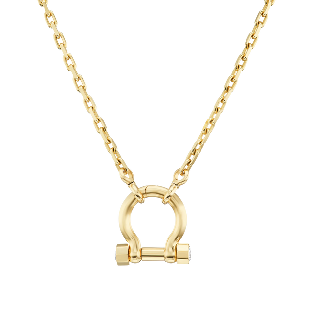 Image 1 of 3 - GOLD - UNIFORM OBJECT System Necklace featuring 23G of 18K yellow gold and 21G 18K yellow gold chain with 0.7 TCW 4.5MM round diamonds. Handmade in New York City. Hirshleifers offers a range of initial pieces from this collection in-store. For personal consultation and detailed information about jewelry, please contact our dedicated stylist team at personalshopping@hirshleifers.com. This item may be restricted for online purchase to international clients. For assistance purchasing this item p