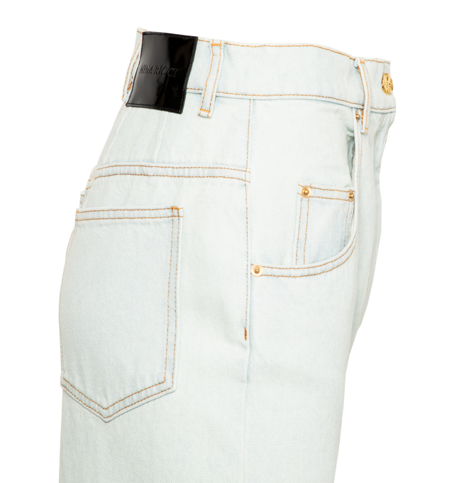 LONG DENIM SKIRT WITH SLIT