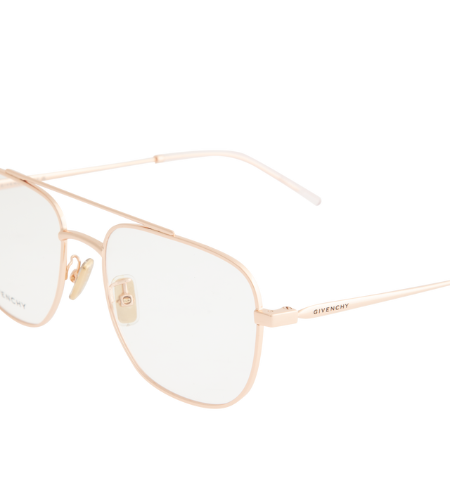 Image 3 of 3 - GOLD - GIVENCHY City Sunglasses featuring adjustable nose pads, logo signature engraved on both temples and thin, tapered arms. 100% UVA/UVB protection.