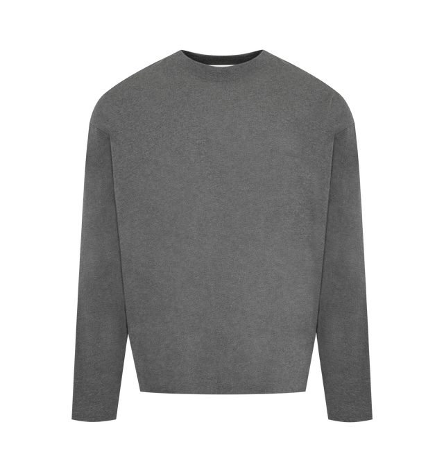 Image 1 of 2 - GREY - FEAR OF GOD ESSENTIALS Classic Long Sleeve Tee featuring long sleeves, crew neck and tonal lettering. 100% cotton.