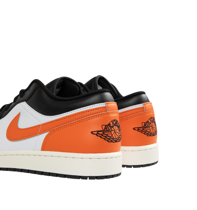 Image 3 of 5 - ORANGE - JORDAN Air Jordan 1 Low Sneaker featuring encapsulated Air-Sole unit provides lightweight cushioning, genuine leather in the upper and solid rubber outsole.