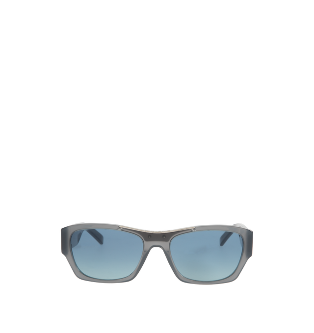 Image 1 of 3 - BLUE - GIVENCHY Square Logo Sunglasses featuring solid lenses, temple & top of the front logo details and square frame. Acetate. 100% UV protection. Made in Italy.