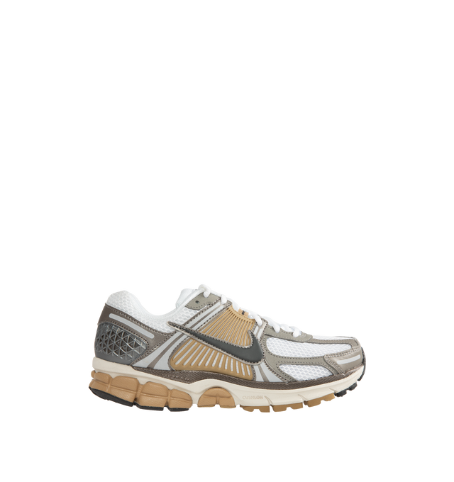 Image 1 of 5 - GREY - NIKE Zoom Vomero 5 Sneaker featuring synthetic leather on the upper, mesh panels and ventilation ports on the heel, Zoom Air cushioning, plastic caging on the side, reflective details and rubber outsole.