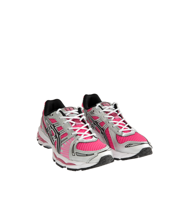 Image 2 of 5 - PINK - Asics Men's Gel-Kayano 12.1 Sneaker featuring breathable mesh underlays, GEL-NIMBUS17 tooling system, FLUIDRIDE technology, rearfoot and forefoot GEL technology and dope dyed recycled sockliner mesh. Imported from Vietnam.