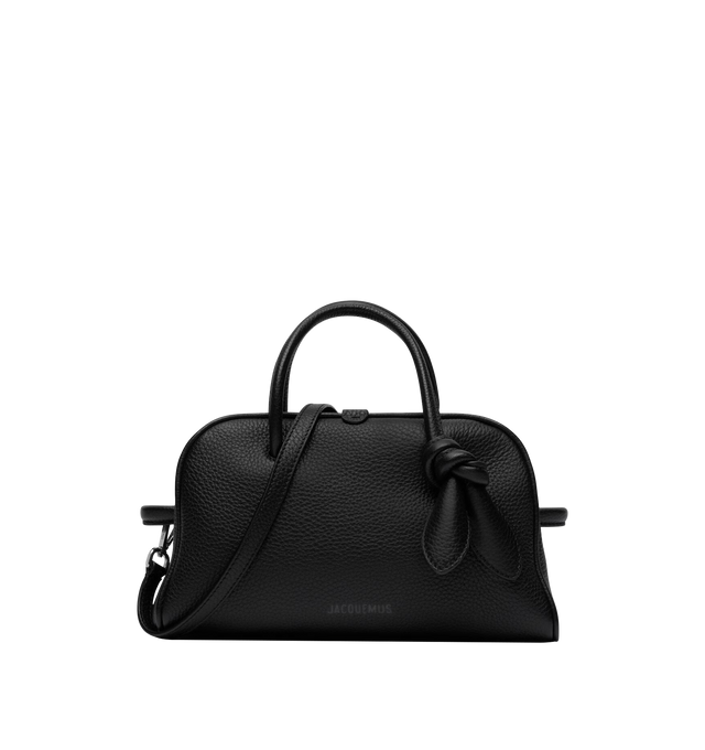 Image 1 of 3 - BLACK - JACQUEMUS Turismo Bag featuring soft bowling bag, two-way zip closure, inside zipped pocket, large patch pocket and bow detail. 100% calfskin. Made in Italy.