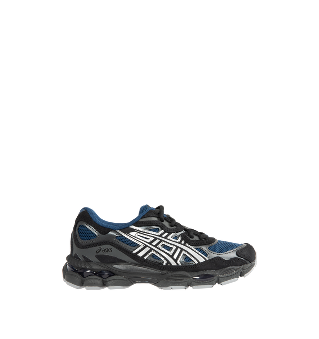 Image 1 of 5 - BLACK - ASICS GEL-NYC Polar Sneaker featuring lace up closure, layered upper construction, rearfoot and forefoot GEL technology, suede and synthetic and fabric upper, fabric lining and rubber sole.