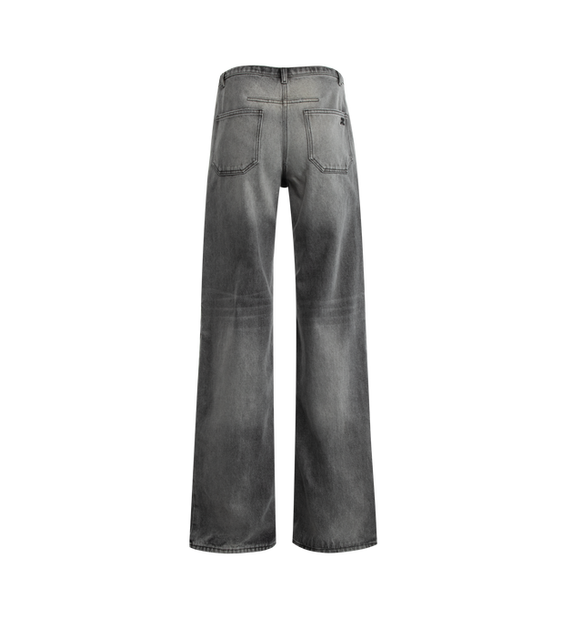 RELAXED BLACK DENIM STRAIGHT PANTS (WOMENS)