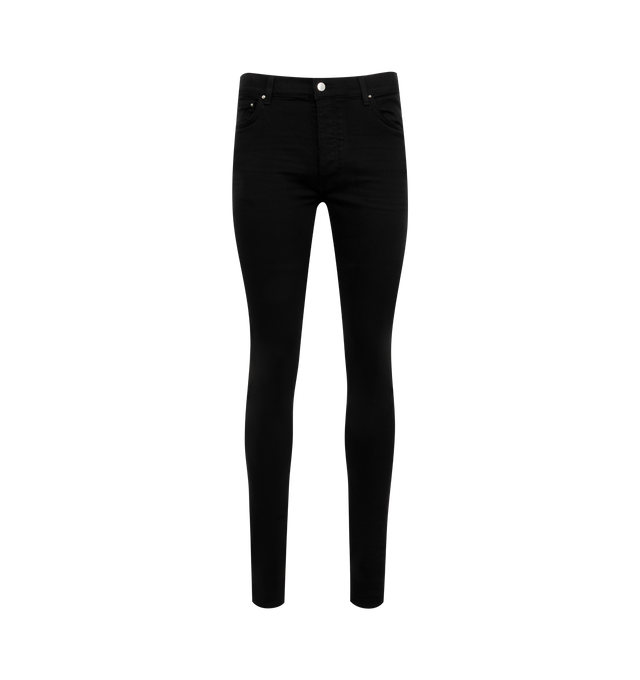 Image 1 of 3 - BLACK - AMIRI Stack Jeans are a 5-pocket style with a button fly. Cotton and elastane. Made in USA.