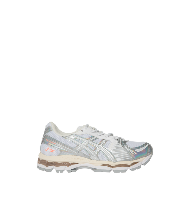 Image 1 of 5 - WHITE - ASICS GEL-KAYANO 12.1 Sneaker featuring breathable mesh underlays, GEL-NIMBUS 17 tooling system, FLUIDRIDE technology, rearfoot and forefoot GEL technology to improves impact absorption and dope dyed recycled sockliner mesh.