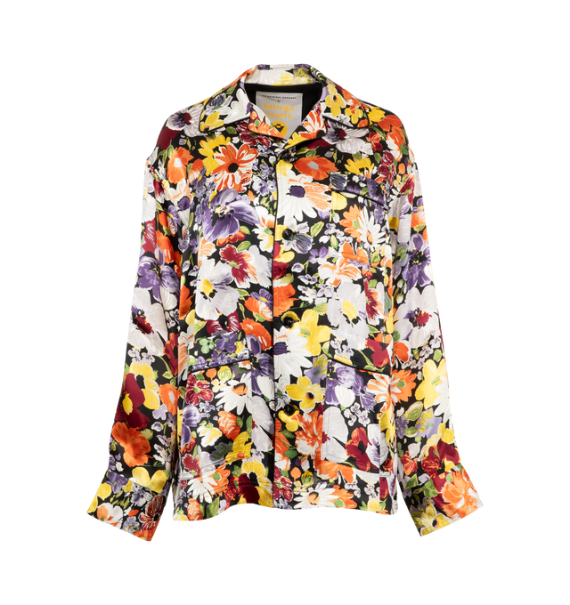 Image 3 of 7 - MULTI - BOTTEGA VENETA Floral Pyjama Set featuring matching top and bottom, floral print throughout, button closure for shirt, elasticated waistband for trousers and relaxed fit. Made in Italy.