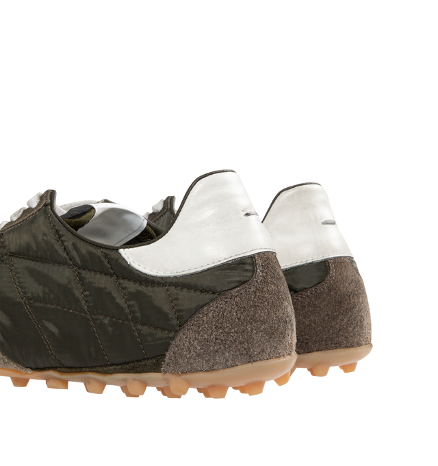 Image 3 of 5 - BROWN - MAISON MARGIELA Sprinter Low Top Sneaker featuring front lace-up fastening, rubber lug sole, quilted and branded insole. Upper: 100% Polyester. Contrast: 100% Calf Leather. Sole: 100% Rubber.