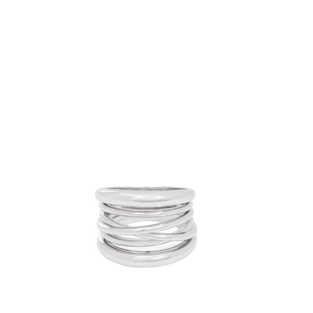 Image 1 of 2 - SILVER - SIDNEY GARBER The Scribble Band: 18 karat white gold ring in all gold with polished finish. The Scribble Ring is both playful and sophisticated in design. 18k White Gold. Approximately .70in Wide. 