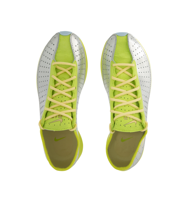 Image 5 of 5 - YELLOW - NIKE Air Superfly Sneaker featuring perforated leather upper with suede accents, raw-edge construction around the collar, Nike Air technology in the heel absorbs impact for cushioning and rubber outsole.