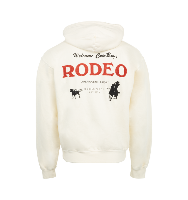Image 2 of 2 - WHITE - ONE OF THESE DAYS America's Sport Hoodie featuring relaxed-fit, long sleeves, ribbed cuffs and hem, fixed hood, kangaroo pocket and graphic print at front and back. 100% cotton.