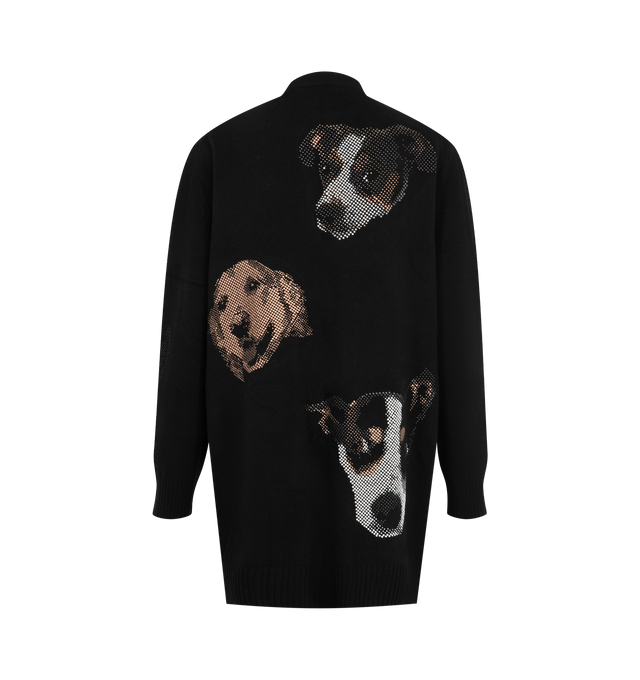 Image 2 of 2 - BLACK - Libertine 'Best Friends' Oversized Cardigan is crafted from luxurious cashmere and features a relaxed-fit silhouette, a button-front closure, and front patch pockets. Hand-finished in the brand's Los Angeles studio, this elevated knit combines exceptional softness with effortless everyday wear. Main Material: 100% Cashmere. Fit: Relaxed. Made in the USA.