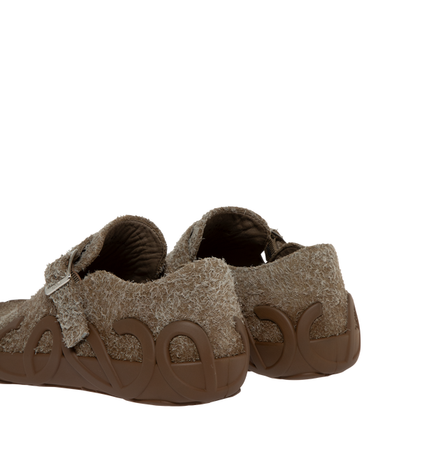 Image 3 of 6 - GREEN - Loewe Men's Loafer in brushed suede featuring a branded metal buckle, internal fussbet and an injected rubber sole with a LOEWE L signature around the edges.10mm heel. Main material: Brushed Suede. Made in Portugal.