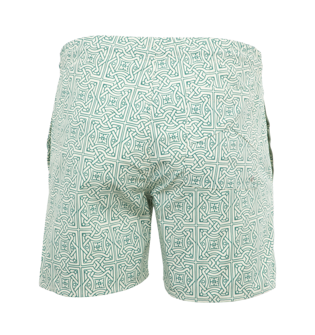Image 2 of 4 - GREEN - RHUDE Cravat Swim Short featuring pull-on styling with elastic waistband and front drawstring tie closure, mesh brief lining, 3-pocket styling and lightweight ripstop fabric. 100% polyester. Lining: 85% nylon, 15% spandex. 