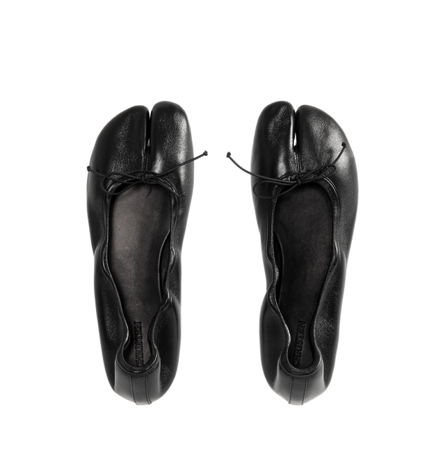 Image 4 of 4 - BLACK - CHRISTEN Tabi Flat Ballerina Shoe featuring stretch nappa leather, sock-like feel, Tabi split toe stretch construction and outsole is soft and flexible. 5mm. Calf leather. Made in Italy.