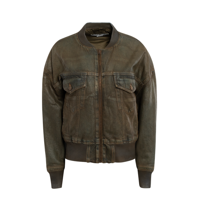 DYED DENIM BOMBER JACKET (WOMENS)