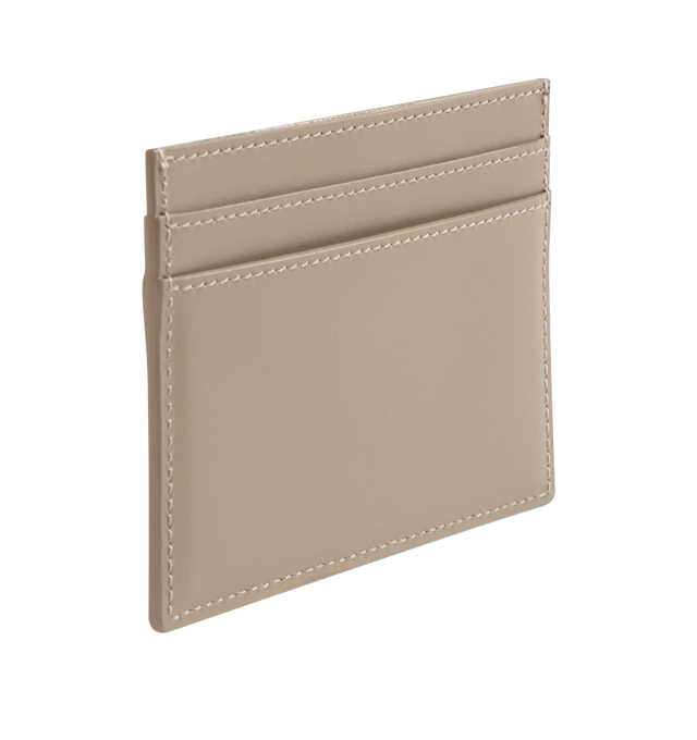 Image 2 of 3 - BROWN - SAINT LAURENT Card Case featuring embossed Saint Laurent Paris signature, leather lining, silver toned hardware and five card slots. 3.9" X 3.1" X 0.1". 100% calfskin leather.