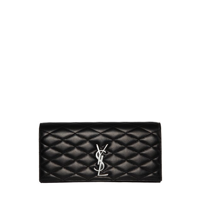 Image 1 of 3 - BLACK - SAINT LAURENT Kate Clutch in Quilted Lambskin featuring diamond quilted overstitching, canvas lining, magnetic snap tab and one interior pocket. 10.6 X 5.1 X 2.4 inches. 100% lambskin.  