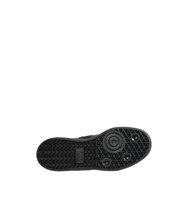 Image 4 of 5 - BLACK - Adidas Mens BW Army Shoes are crafted from leather with premium suede overlays. Features a regular fit, lace-up closure, leather sockliner, rubber outsole, and adidas logo detailing on the tongue, sockliner, and tooling. Upper: Leather with Suede Overlays; Sockliner: Leather; Outsole: Rubber. Made in Vietnam.