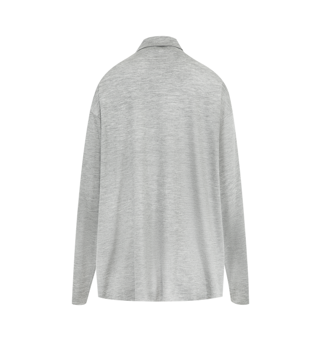Image 2 of 2 - GREY - THE ROW Anapolis Top featuring long sleeves, crafted from a fine silk-cotton jersey, a relaxed silhouette and fluid turtleneck. 62% silk, 38% cotton. Made in Italy.