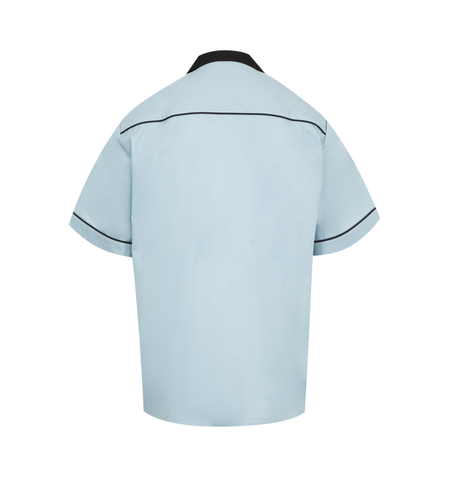Image 2 of 2 - BLUE - CARHARTT WIP Bowl Shirt featuring lightweight twill fabric, front button closure, dual chest pockets and embroidered logo. 60% tencel, 40% cotton.