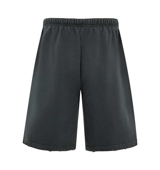 Image 2 of 3 - BLACK - WILLY CHAVARRIA Hardcore Buffalo Sweatshort featuring drawstring waistband, side seam pockets, logo on leg and fleece lining. 100% cotton.