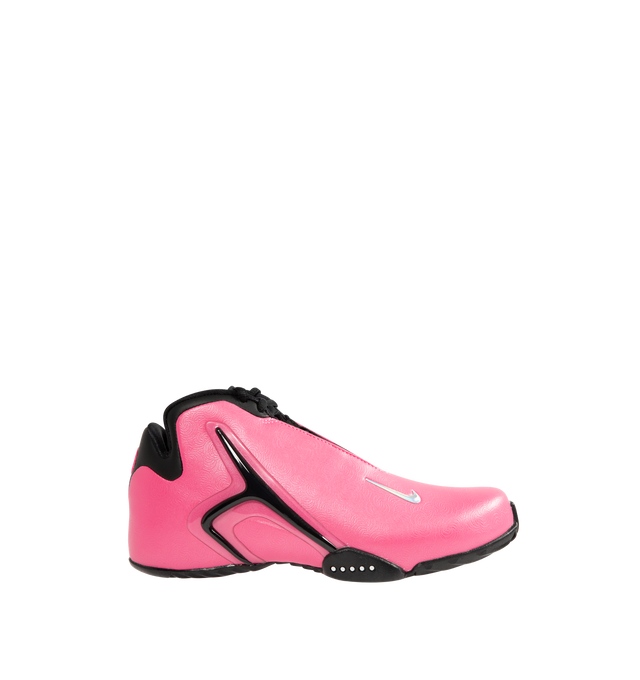 Image 1 of 5 - PINK - Nike Womens Air Zoom Hyperflight Sneakers feature a synthetic leather upper. Designed with a high-collar silhouette, lace-up closure, responsive Air Zoom cushioning, plush foam midsole, and durable rubber outsole. Upper: Synthetic Leather; Cushioning: Air Zoom; Midsole: Foam; Outsole: Rubber. Imported