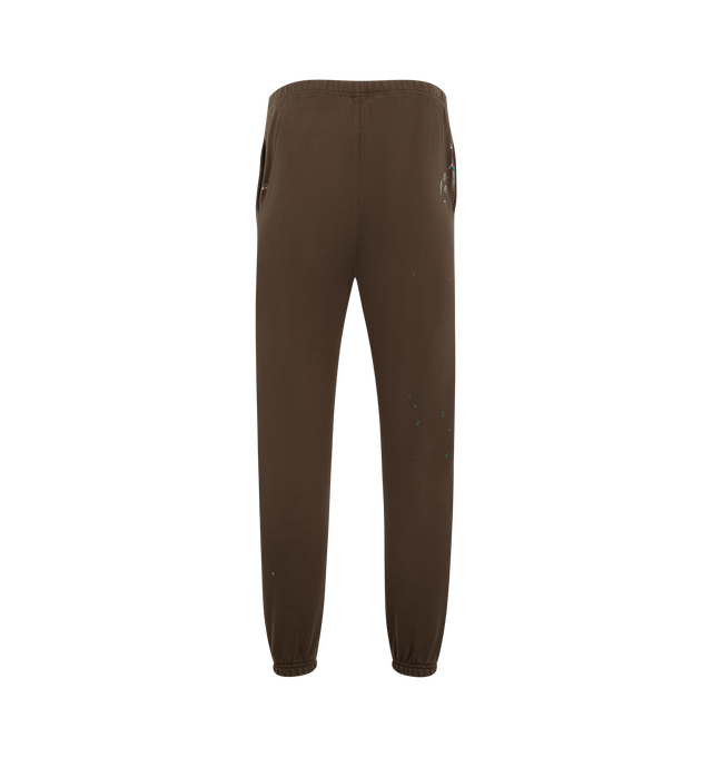 Image 2 of 3 - BROWN - GALLERY DEPT. GD French Logo Sweatpant featuring sweatpant joggers, side seam pockets, elasticized waistband with inner drawstring and FRENCH logotype at the hip. 100% cotton. Made in USA.