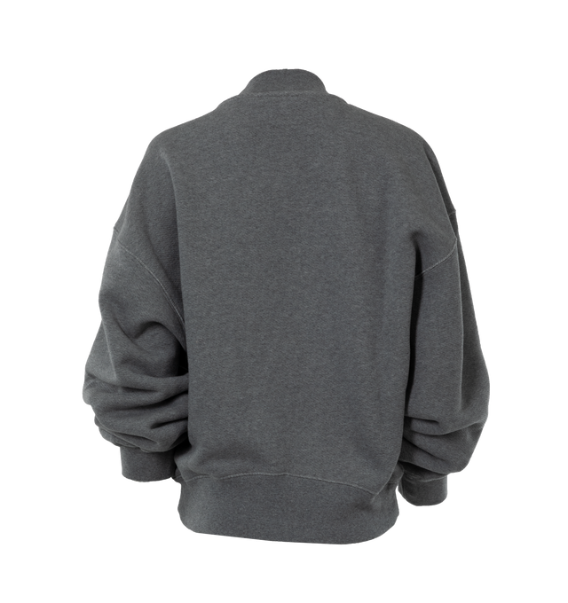 Image 2 of 3 - GREY - OFF-WHITE OW Embr Over Crewneck featuring crew neckline and ribbed trims to temper the relaxed fit. 100% cotton. 