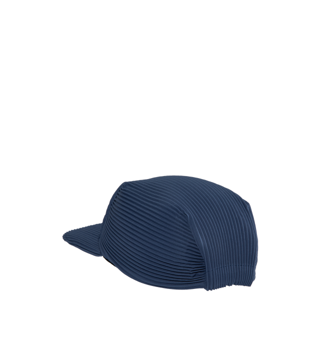 Image 2 of 2 - BLUE - ISSEY MIYAKE Pleated Cap features a combination of vertical and horizontal pleating. 100% polyester. 